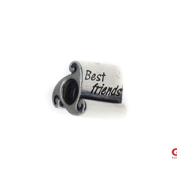 Pandora ALE S925 Best Friends Scroll Sterling Silver Charm Pendant Bead